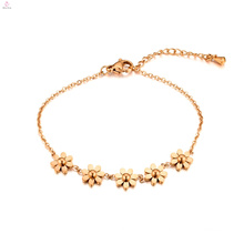 18K Rose Gold Heronsbill Stainless Steel Flower Bracelet